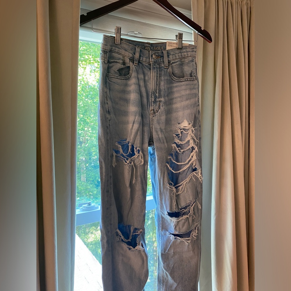 American Eagle AE Jeans Highest Rise, Baggy, Comfort Stretch, size 00